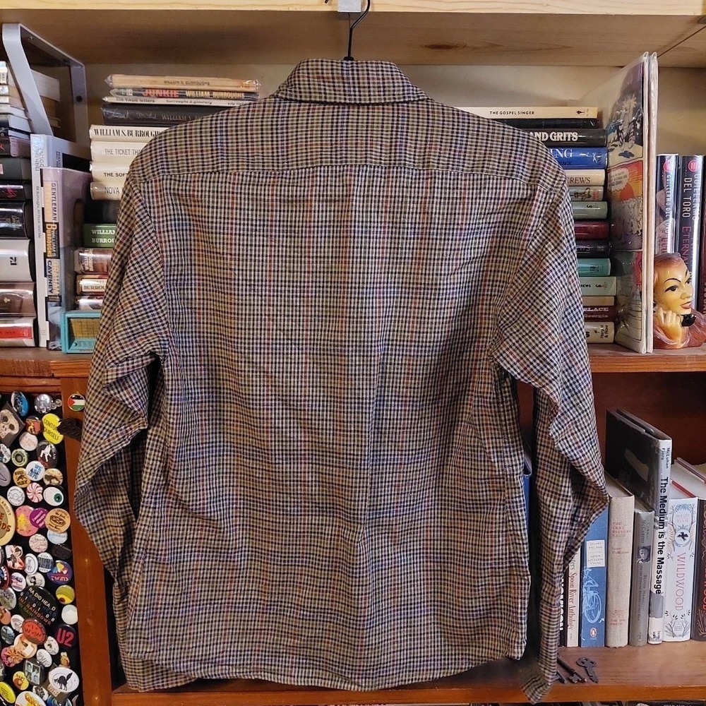 Vintage brown plaid button up. - Picture 2 of 7